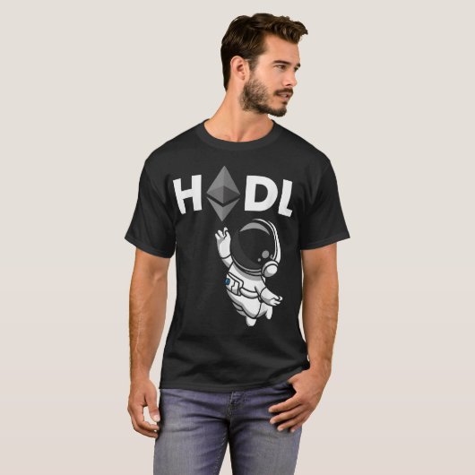 HODL Ethereum Astronaut Crypto Design T-Shirt (Vorne ganz)
