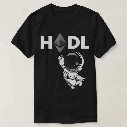 HODL Ethereum Astronaut Krypto-Design T-Shirt (Design vorne)