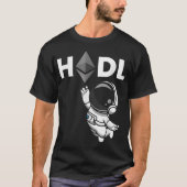 HODL Ethereum Astronaut Krypto-Design T-Shirt (Vorderseite)