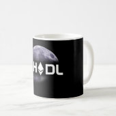#HODL Ethereum zur Mond-Schwarz-Tasse Kaffeetasse (VorderseiteRechts)