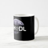 #HODL Iota zur Mond-Schwarz-Tasse Kaffeetasse (VorderseiteRechts)