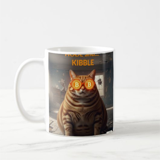 HODL & Kibble: Bitcoin Baron Cat Kaffeetasse (Links)
