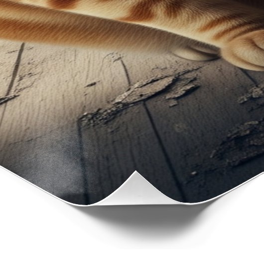 HODL & Kibble: Bitcoin Baron Cat Poster (Ecke)