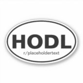 HODL Oval Stock Sticker im Euro-Stil (Vorderseite)