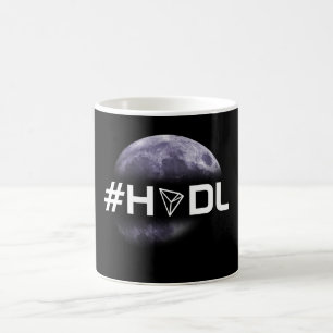 #HODL Tron zur Mond-Schwarz-Tasse Kaffeetasse