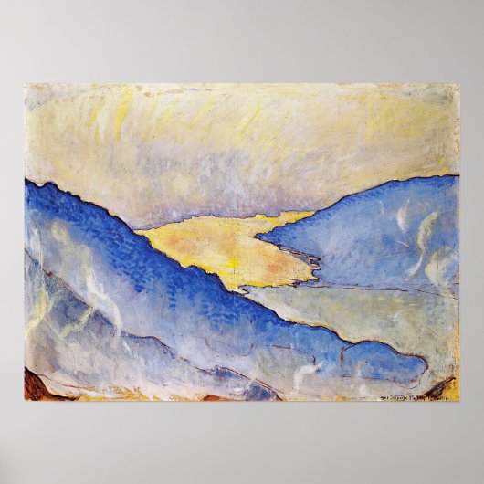 Hodler - Abend Mist am Thunersee 1908 Poster (Vorne)