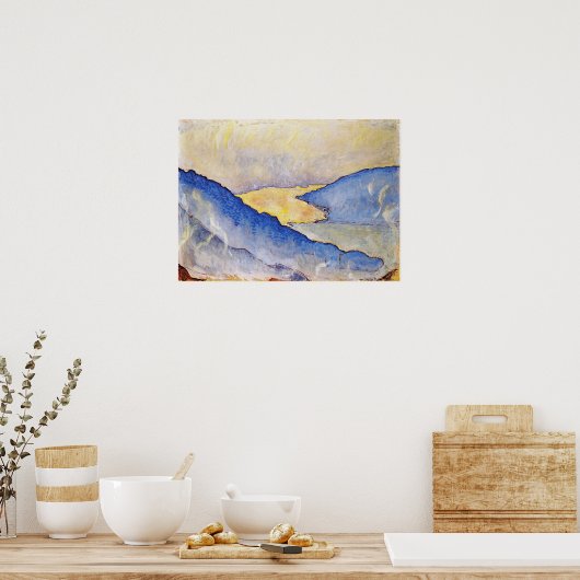 Hodler - Abend Mist am Thunersee 1908 Poster (Küche)