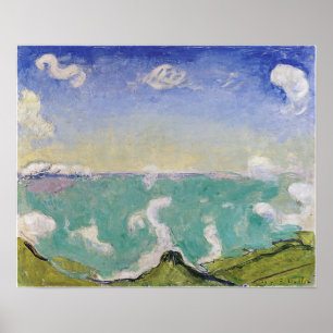 Hodler - Caux-Landschaft mit aufsteigenden Wolken Poster