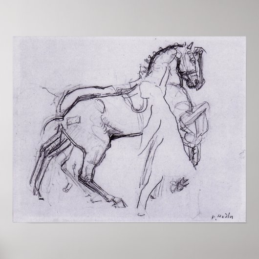 Hodler - Cavalryman Striding a Horse 1908 Poster (Vorne)