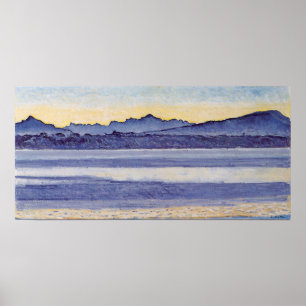 Hodler - Genfersee mit Mont Blanc am Morgen L... Poster