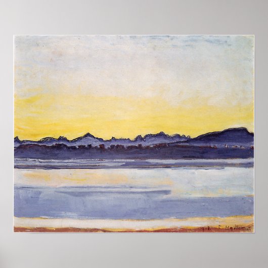 Hodler - Genfersee mit Mont Blanc vor Sunri.. Poster (Vorne)