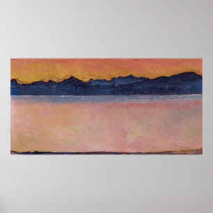 Hodler - Genfersee, Mont Blanc, Morgen 1918 Poster
