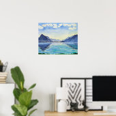 Hodler - Lake Thun Symmetric Reflection 1905 Poster (Heimbüro)