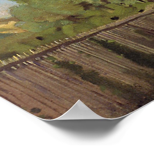 Hodler - Landschaft an der Kreuzung in Genf 1878 Poster (Ecke)