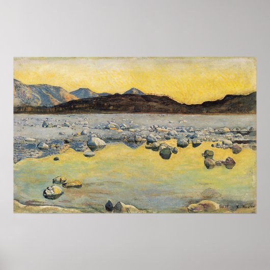 Hodler - Maggiadelta vor Sonnenaufgang 1893 Poster (Vorne)