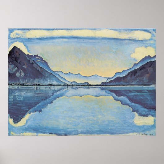 Hodler - Thun mit symmetrischem Spiegeln 1909 Poster (Vorne)