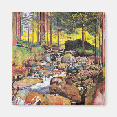 Hodler - Wald mit Bergbach, schöne Kunst Magnet (Vorne)