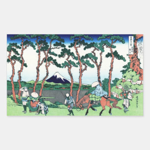 Hodogaya auf dem Tokaido Katsushika Hokusai Rechteckiger Aufkleber