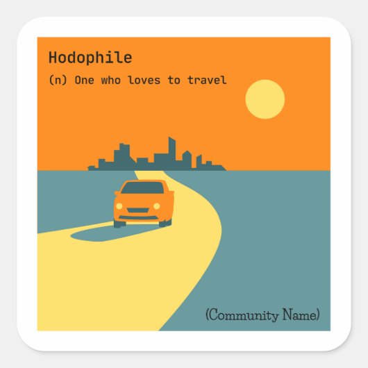 Hodophile Travel Road Trip Lover Square Sticker (Vorderseite)