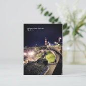 Hoe Approach und Smeaton's Tower by Night Postkarte (Stehend Vorderseite)