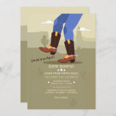 Hoedown Country Wester Einladung (Vorne/Hinten)