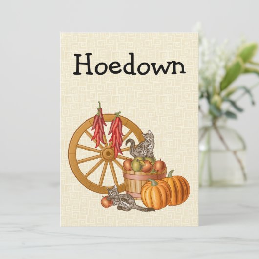 Hoedown Einladung (Stehend Vorderseite)