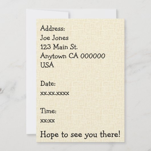 Hoedown Einladung (Rückseite)