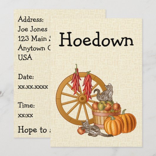 Hoedown Einladung (Vorne/Hinten)