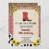 Hoedown-rustikale Land-Westerneinladung Einladung (Vorne/Hinten)