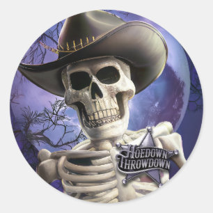 Hoedown Throwdown, Boney James Skeleton Runder Aufkleber