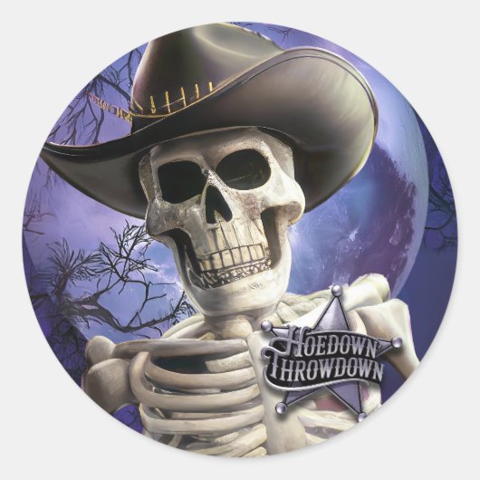 Hoedown Throwdown, Boney James Skeleton Runder Aufkleber (Vorderseite)