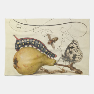 Hoefnagel Vintage Birne & Insekten 1500er Renaissa Küchentuch