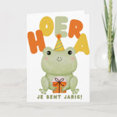 Hoera je bent jarig Kikker Verjaardaag  Karte (Vorderseite)