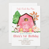 Hof Birthday Einladung Mädchen Farm Barnyard Party (Vorne/Hinten)