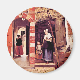 Hof eines Hauses in Delft durch Hooch Pieter De ( Magnet