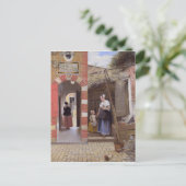 Hof eines Hauses in Delft, von Pieter de Hooch Postkarte (Stehend Vorderseite)