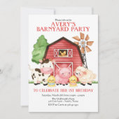 Hof Einladung zum Geburtstag, Barnyard Geburtstag (Vorderseite)