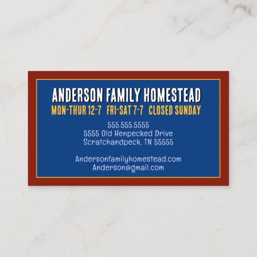 Hof Frische Eier farbenfrohe, hausgemachte Eierfar Visitenkarte (Rückseite)