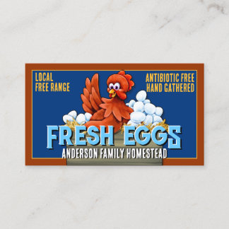 Hof Frische Eier farbenfrohe, hausgemachte Eierfar Visitenkarte
