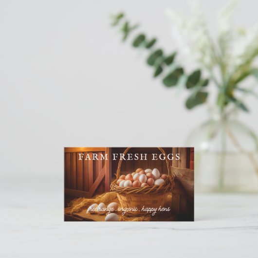 Hof Frische Eier Hühnereier Modern Visitenkarte (Stehend Vorderseite)