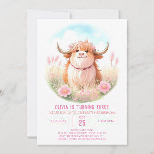 Hof Fun Highland Kuh Geburtstag Einladung
