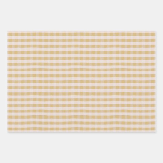 Hof Gänse Blume Rustic Yellow Gingham Geschenkpapier Set (Vorderseite 2)
