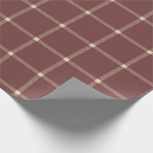 Hof handgezogen karierte Schokolade Kakao braun Geschenkpapier (Ecke)