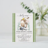 Hof Heilige Kuh Calf Baby Dusche Gingham Green (Stehend Vorderseite)