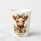 Hof Heilige Kuh Hochland 1. Geburtstag Pappbecher (Rückseite)