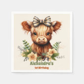 Hof Heilige Kuh Hochland 1. Geburtstag Serviette (Vorderseite)