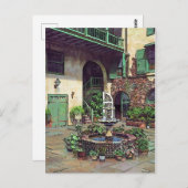 Hof im französischen Viertel, New Orleans Postkarte (Vorne/Hinten)