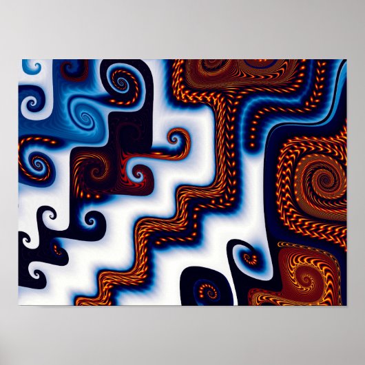 Hof im Schnee Abstrakte Kunst Poster (Vorne)