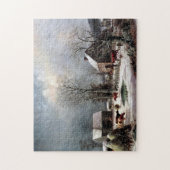Hof im Winter George Henry Durrie 1858 Puzzle (Vertikal)