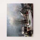Hof im Winter George Henry Durrie 1858 Puzzle (Vertikal)
